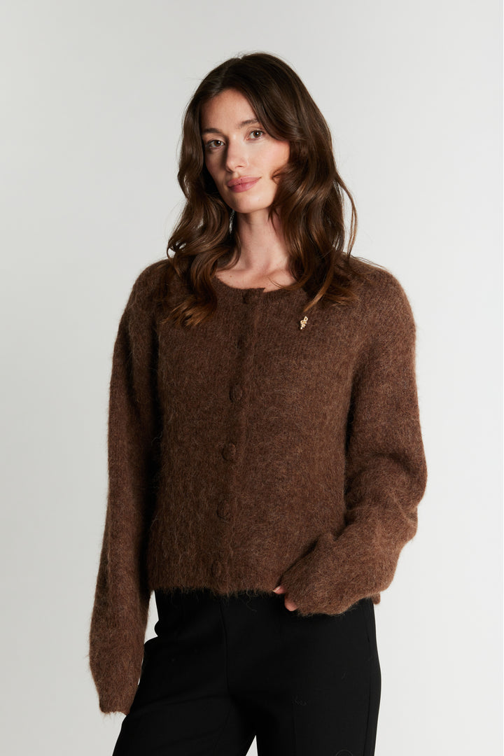Rue de Femme RDFPetra strik cardigan KNITWEAR 194 Chocolat