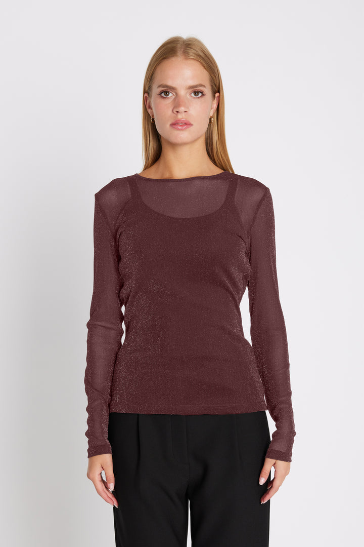 Rue de Femme RDFRoundNeck bluse BLOUSE 306 Wine