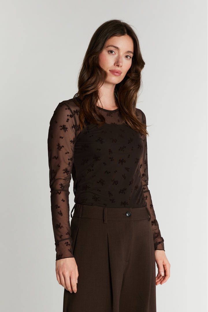 Rue de Femme RDFRound neck bluse BLOUSE 194 Chocolat