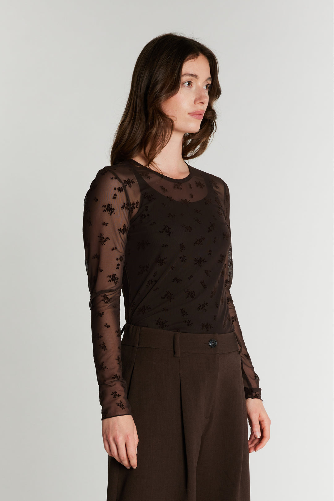 Rue de Femme RDFRound neck bluse BLOUSE 194 Chocolat