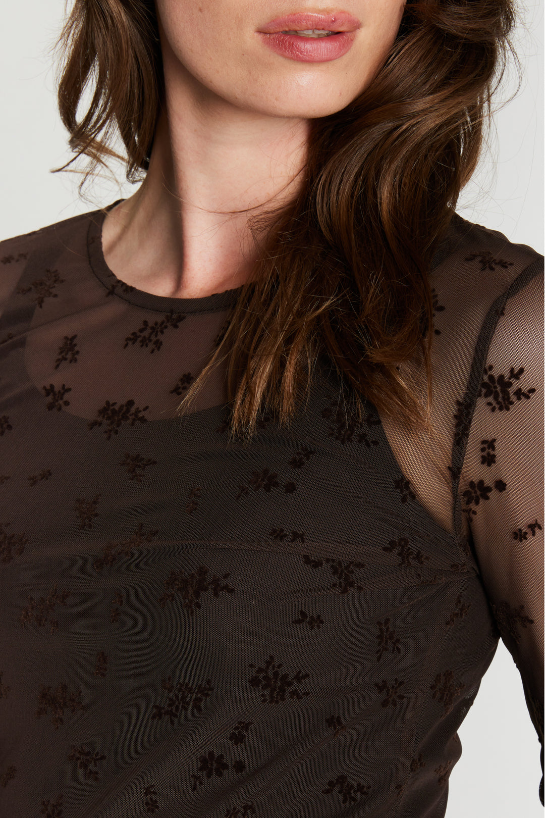Rue de Femme RDFRound neck bluse BLOUSE 194 Chocolat