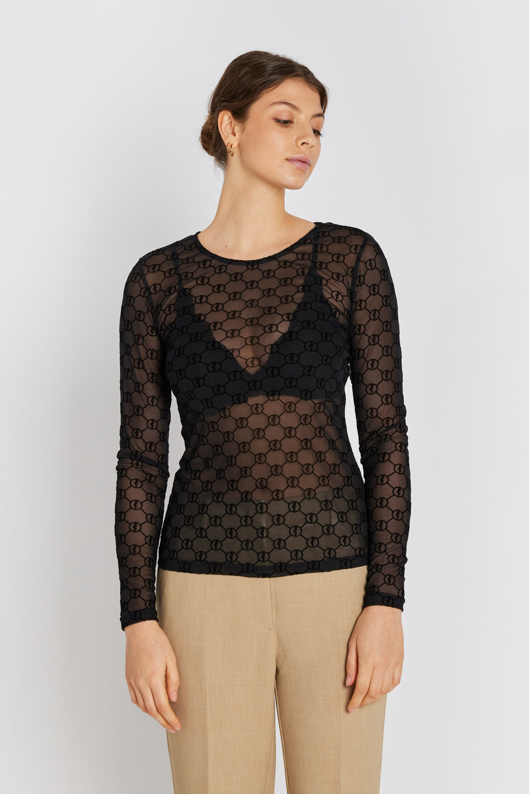 Rue de Femme RDFRound neck bluse BLOUSE Sort