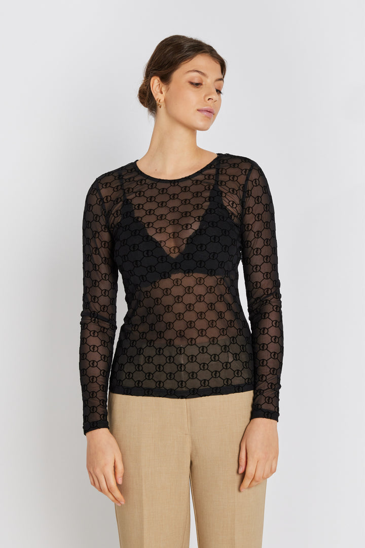 Rue de Femme RDFRound neck bluse BLOUSE Sort