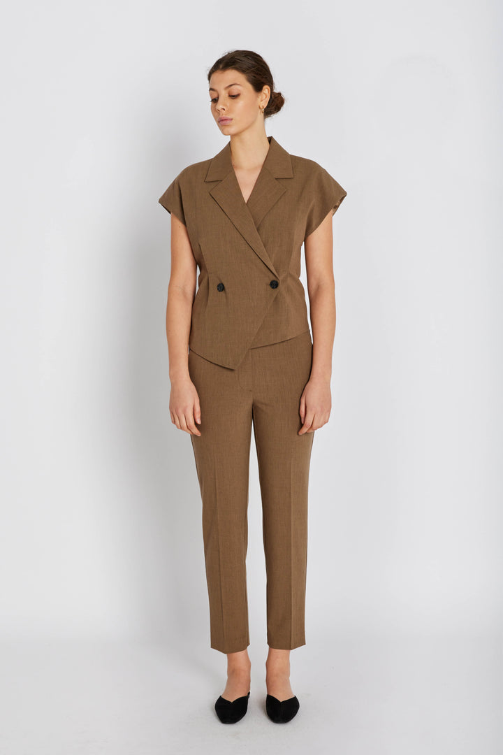 Rue de Femme RDFSolveig vest WAISTCOATS 143 Dark-sand