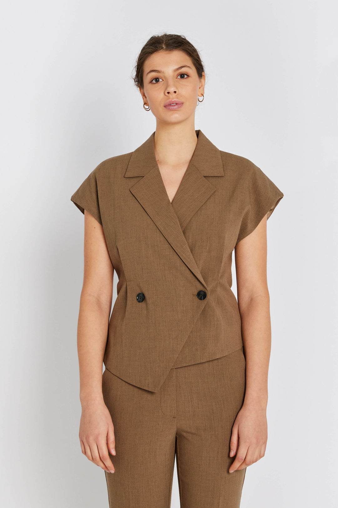Rue de Femme RDFSolveig vest WAISTCOATS 143 Dark-sand