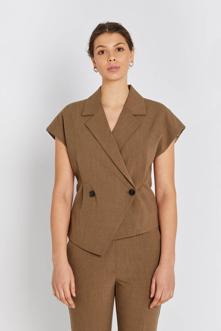 Rue de Femme RDFSolveig vest WAISTCOATS 143 Dark-sand