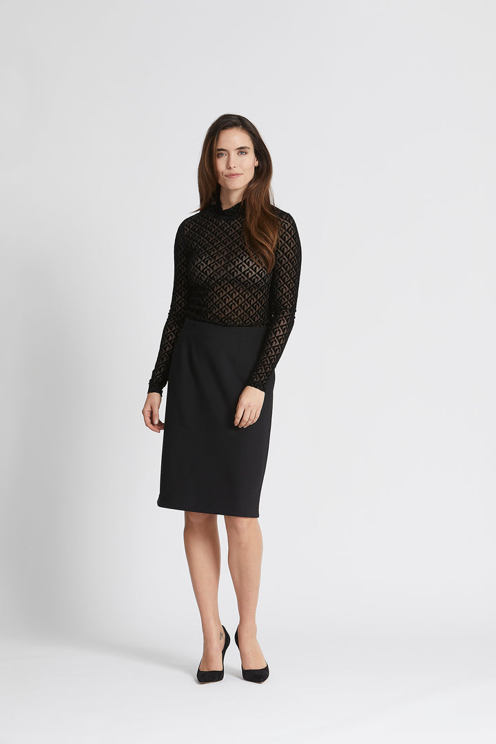 Rue de Femme Roll neck bluse BLOUSE Sort