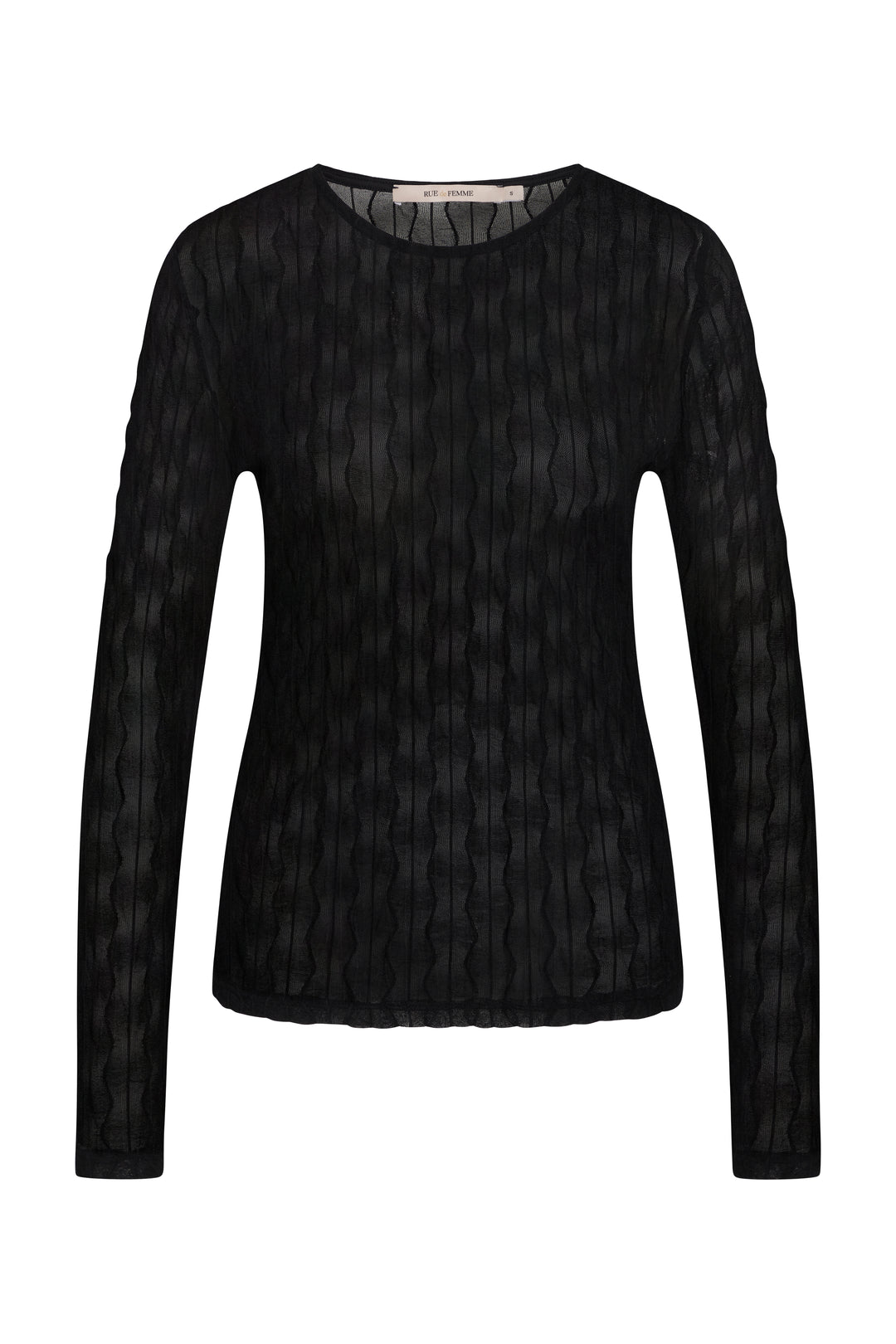 Rue de Femme Round neck blouse BLOUSE Sort