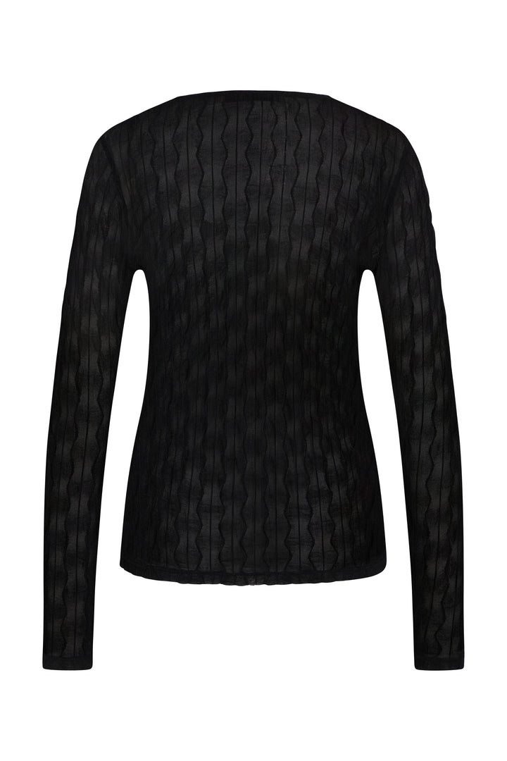 Rue de Femme Round neck blouse BLOUSE Sort