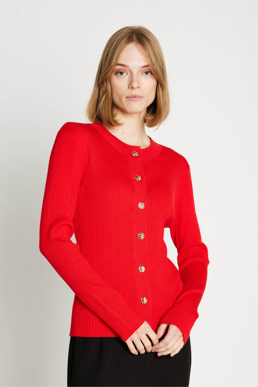 Rue de Femme Softy Lope strikcardigan KNITWEAR, LIGHT 310 Mars red