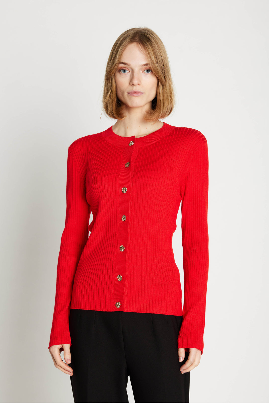 Rue de Femme Softy Lope strikcardigan KNITWEAR, LIGHT 310 Mars red