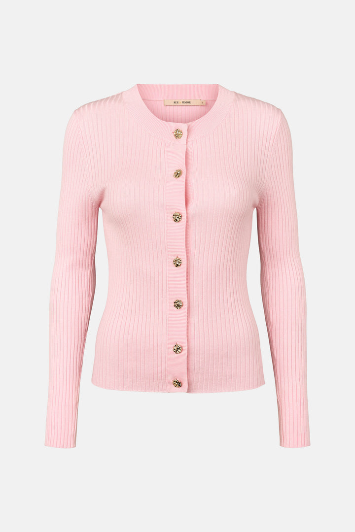 Rue de Femme Softy Lope strikcardigan KNITWEAR, LIGHT 368 Salmon rose