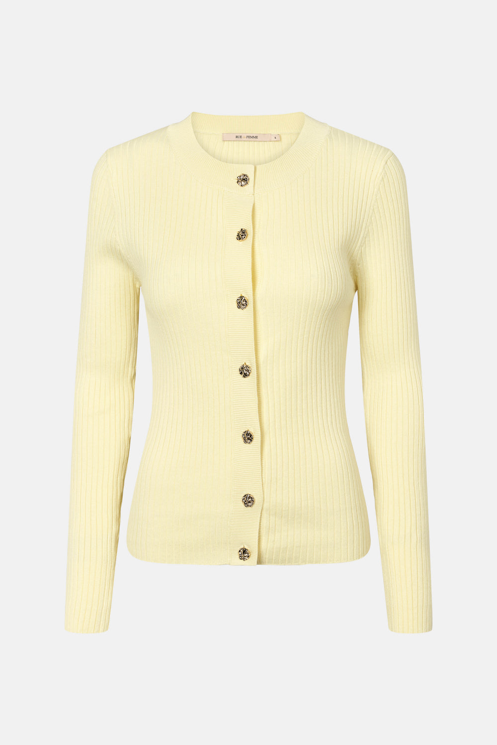 Rue de Femme Softy Lope strikcardigan KNITWEAR, LIGHT 703 Soft yellow