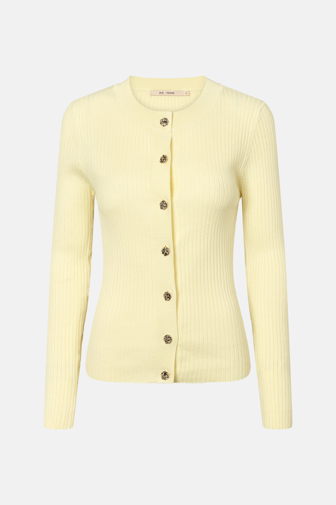 Rue de Femme Softy Lope strikcardigan KNITWEAR, LIGHT 703 Soft yellow