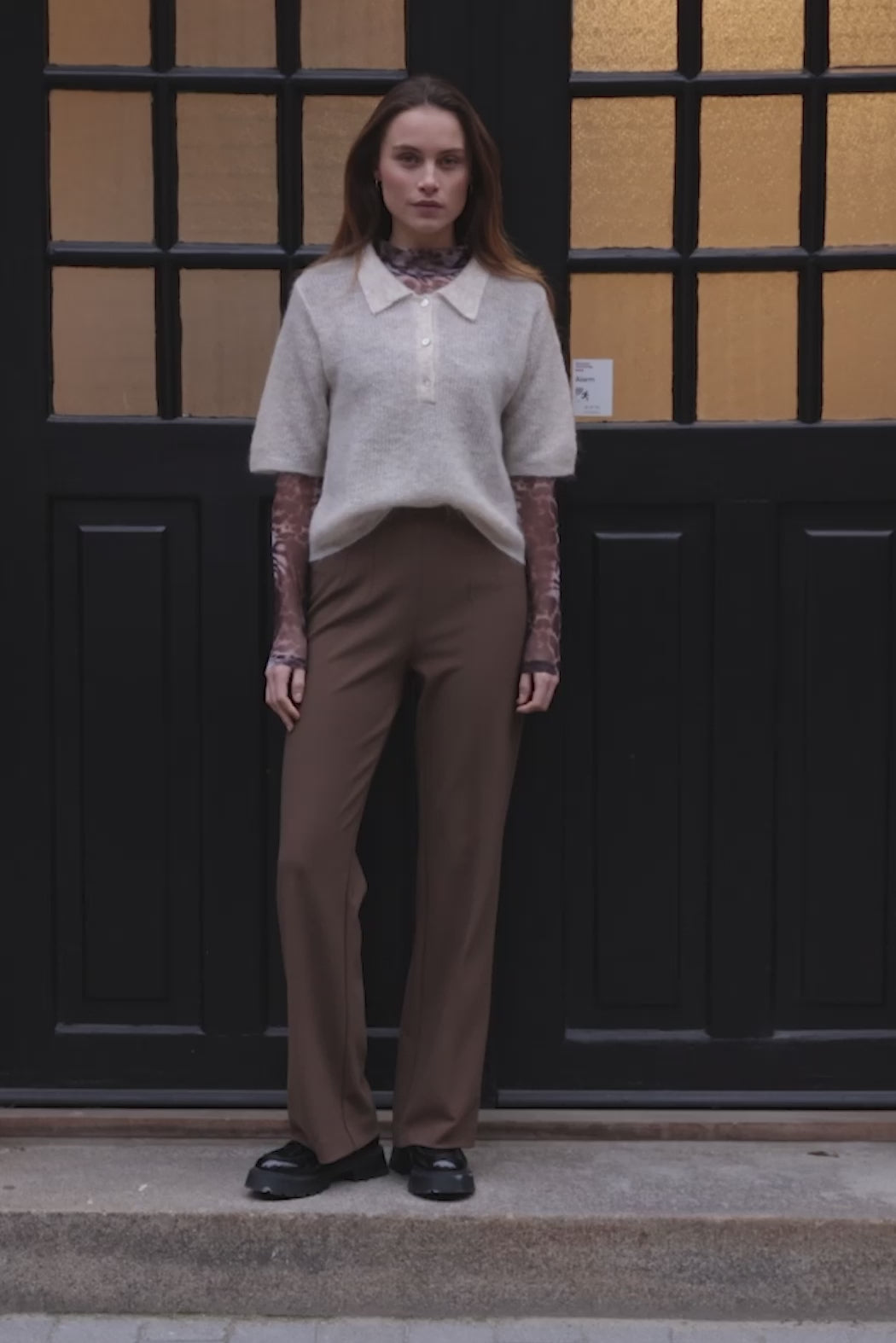 Rue de Femme RDFAcacia polostrik KNITWEAR, HEAVY 02 Off white melange